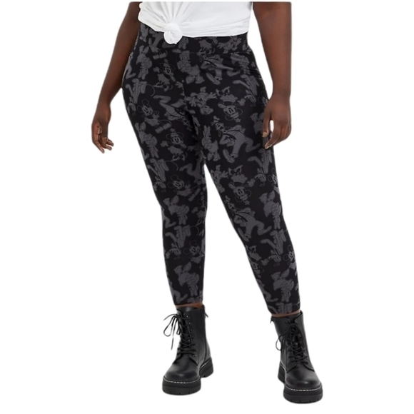 4X - Torrid | CROP LEGGING - DISNEY MICKEY & FRIENDS BLACK GREY - Picture 1 of 5